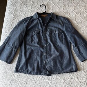 Ellen Tracy Blue Button Down Shirt